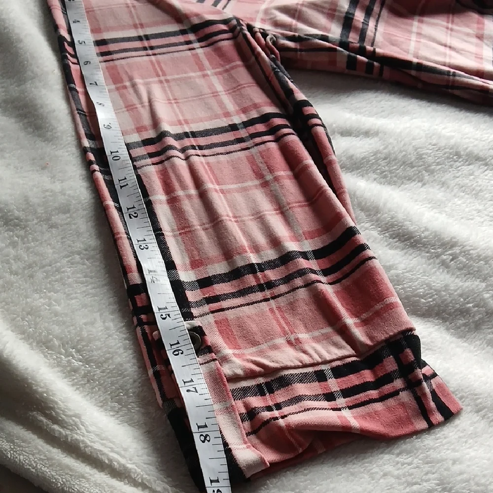 Plaid Button Down Shirt - Pink and Black - Picture 7 of 7